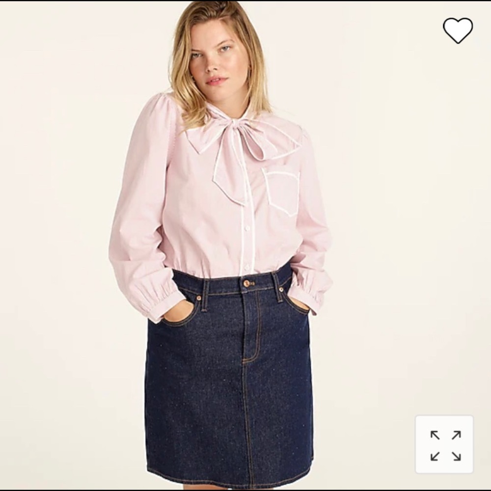 JCREW classic-fit tie-neck poplin shirt in stripe